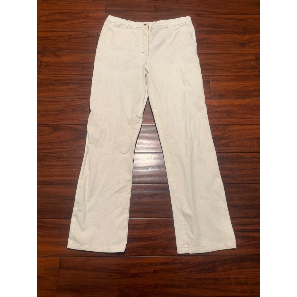 St John Collection White Straight Leg Denim Jeans Gold Hardware Size 10